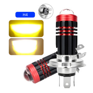 1PC H4 Motor Headlight Accessories 12V H6 BA20D LED Motorcycle Light White Yellow Hi/Lo Beam Bulbs P15D Auxiliary Spotlight Lamp
