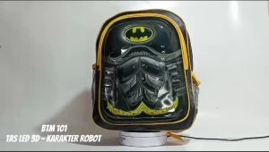 (FREE PENSIL)RIZSTORE KIDS-Tas ransel Anak sekolah-Tas LED 3D karakter batman anti air(waterproof)