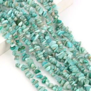 5-8 มม.หินธรรมชาติรูปร่างชิปลูกปัดสีเขียว Amazonite ไม่สม่ําเสมอหลวมอัญมณีลูกปัดผู้หญิงเครื่องประดับทําสร้อยข้อมือสร้อยคอ