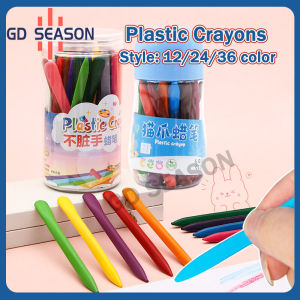 12/24/36 Colors Plastic Crayons Non-Toxic Not Dirty Coloring Set Hand Drawing Art Stationery