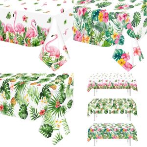 Hawaiian Party Decoration Palm Leaves Disposable Tablecloth Table Cover Tropical Summer Beach Supplies Luau Birthday Party decor