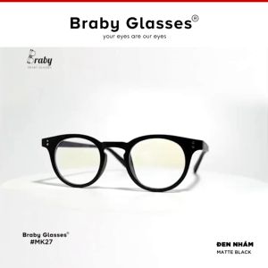 Gọng Kính Cận Nam Nữ Mắt Tròn Chữ V Braby Chất Liệu Nhựa Cao Cấp Phụ Kiện Thời Trang Sành Điệu Phù Hợp Mọi Khuôn Mặt MK27