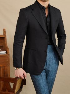 Summer Linen Lightweight Breathable Fashionable Slim Fit Suit Jacket for Men