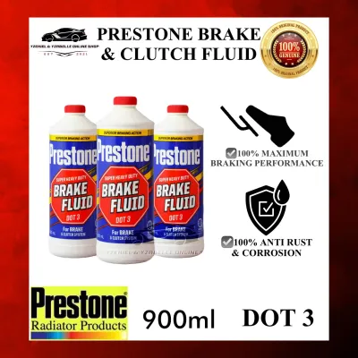 PRESTONE BRAKE FLUID DOT 3 900ml APPLICATION FOR BRAKE & CLUTCH SYSTEM SUPER HEAVY DUTY