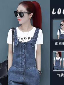 Summer  Style Denim Overalls Womens Slim Fit High Waist Jeans Shorts Combo Breathable Comfortable Lightweight Blue