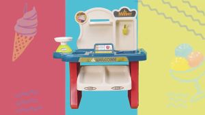 Đồ chơi Quầy tính tiền và Xe đẩy siêu thị cho bé nhập vai bán hàng kèm đồ chơi quầy kem gồm 40 chi tiết -Trò chơi tư duy