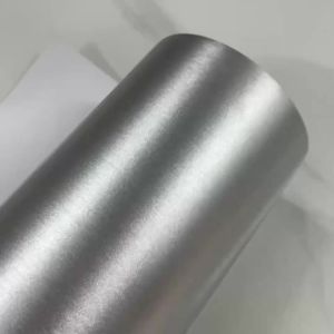 Premium Chrome Silver Brushed Steel Metallic Vinyl Wrap Roll DIY Self Adhesive Decal Automotive Car Wrapping Foil