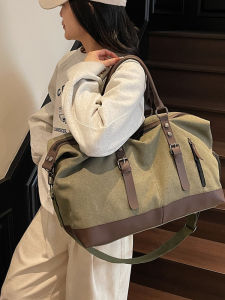 New Canvas Large Capacity Travel Bag Handheld Single Shoulder Crossbody Bag Mens Luggage Womens Moving Fitness Bag