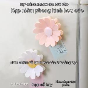 Flower Type 2-in-1 Magnetic Fridge Clips Multifunctional Food Sealing Clips Kitchen Accessory for Storage