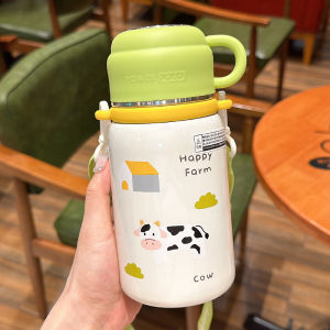 Cartoon Stainless Steel Tea Separation Water Bottle Portable Insulated Mug Cute Portable Sporty Tea Brewing Cup for Students