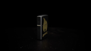 Zippo Script Logo Design Black Matte Pocket Lighter 29686