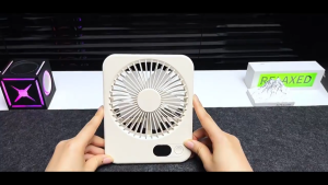 พัดลมตั้งโต๊ะ USB ชาร์จไฟ พัดลมแบบแขวนได้ พัดลม ขนาดเล็ก ขาตั้งปรับระดับได้ Fans ความเย็นปรับได้ 5 ระดับ