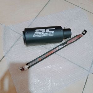 knalpot sc project black coating silincer only inlet 50