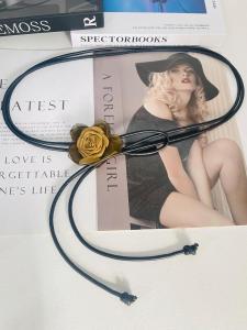 Fashionable Floral Rope Belt Soft Elegant Womens Dress Accessory Versatile Knot Waist Cord Youth Size PU Leather Belt