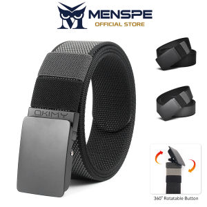 MENSPE Men Belt Outdoor Leisure Belt Quick Release Buckle Belt Rotating Buckle Nylon Waistband Double-Sided Two-Color Belt Youth Sports Canvas Pant Belt Simple Nice Waistband Nylon