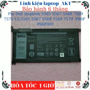 Pin dùng cho laptop Dell Inspiron 5565 5567 5568 7569 7579 15-5565 5567 5568 7569 7579 P66F P66F001- Pin WDXOR-42Wh