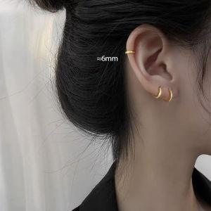 ANENJERY 1 Pair Minimalist Huggie Hoop Earrings For Women Tiny Round Earrings 6mm/8mm/10mm/12mm/15mm