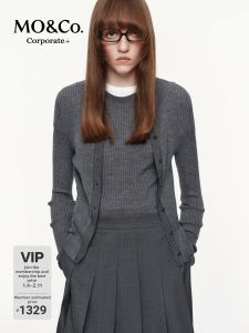 MO&Co. | Wool Knitted Cardigan Vest Two-Piece Set