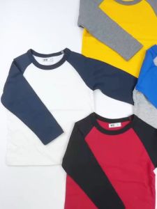 Magic Selection Kids Long Sleeve Splicing Color Cotton Round Neck Pullover Top for Boys & Girls (Ages 1-9)