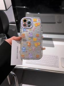Cartoon Winnie the Pooh Animal Shiny Powder Phone Case for 14 plus Couple 13 12 pro Huawei Pura70 Womens Style Full Edge Protection TPU Material