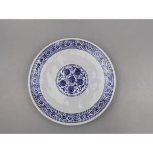 Reinforced Relief Patterned Melamine Plate Blue and White Series