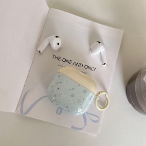 Yellow Blue Color Collision North Star Pattern Earphone Case Cover for AirPods 1 or 2 3 4 Pro 2