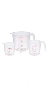 Bộ 3 ca đong mini nhựa VIỆT NHẬT 250ml 500ml 1L - Trong suốt vạch chia định lượng - 6010