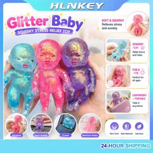 HLINKEY 3PCS Natasha Needoh Squishy Maltose Sugar Baby Squeeze Toy Kawaii Baby Stretchable Slow Rising Fidget Toy for Kids Adults Stress Anxiety Relief Gifts