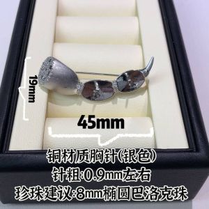 Baroque Pearl DIY Brooch Pin Flower Copper Plated Real Gold Half Finished Empty Mount Fresh out Brand New Fashion Jewelry Accessory