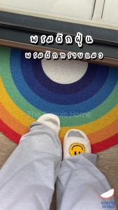 🔥หลังจากสั่งแล้ว พร้อมส่ง SIMPLE HOME พรมดักทรายแมว พรมไวนิล พรมดักฝุ่น ลายการ์ตูน พรม WELCOME ทำความสะอาดง่าย