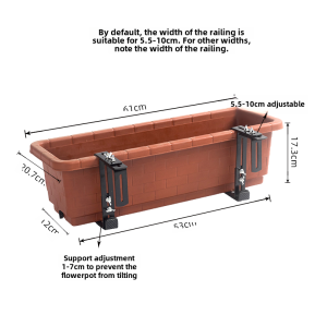 Balcony Vegetable Planting Hanging Basin Fence Hanging Hanging Basket Flowerpot Double-Layer Rectangular Vegetable Planting Handy Gadget Hanging Planting Basin