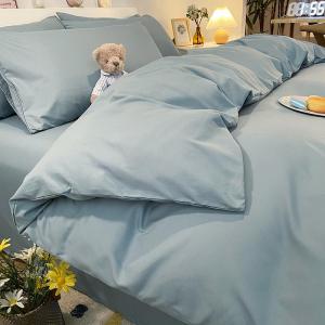 Solid Color Washed Cotton Thicker Flannel Bed Set Single Bed