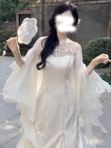 New Chinese Style Elegance Lace Trim Sun Protection Clothing Summer New Model with Strap Skirt Outer Shoulder Shawl Cover up Top