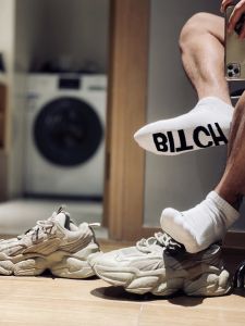 D.M Mens Socks Fashion Socks Trendy Sports Terry Letters Spring & Fall All Year Round Casual Cotton Socks Low Ankle Fitness Running