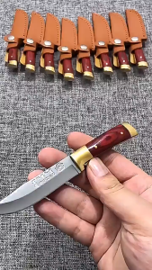 Nipiin Traditional Mongolian Style Knife by Hand Forged High Carbon Steel Utility Knife for Boning Skinning Camping Compact Durable Sharp EDC