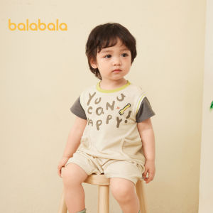 Balabala Baby Onesie Baby Clothes Ha Clothes Crawling Suit 2024 New Summer Clothes Fake Two Stylish And Comfortable