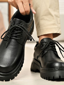 Low Cut Thick Sole Business Formal Leather Shoes For Grooms Winter Fleece