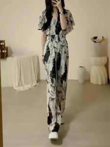 Elegant Designer Unique Printed Wide Leg Jumpsuit
