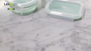 Lexngo Silicone Collapsible Flexi Lock Round Storage Container Box 1000ml