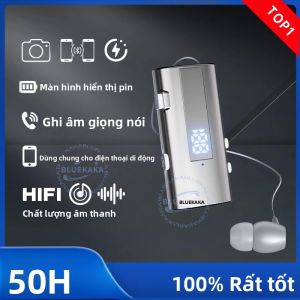 Tai Nghe Bluetooth 6.0 Lavalier Dành Cho Doanh Nhân Tai Nghe Không Dây Có Camera Selfie Từ Xa Màn Hình LED Âm Nhạc HiFi Cuộc Gọi 50 Giờ Mic Khử Tiếng Ồn 30 Giờ