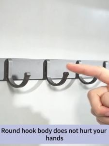 Thickened Solid Hook Wall Hook Door Hook Aluminum Alloy Non Perforated Strong Adhesive Wall Hook Suitable for Kitchen Bathroom