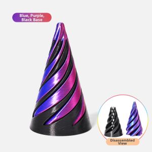 FUMENGLAN | Fluorescent 3D Printing Stress Relief Spiral Cone Toy Model