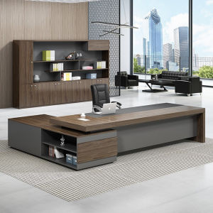 Modern Minimalist Large Boss Desk Office Furniture Combination Secretary Table Manager Desk Executive Desk File Cabinet