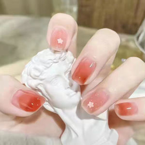 MONLEYTA | Wearable Nail Art Stickers Summer New Style Short Medium Long Ice Transparent Color French Style Finished Product Manicure