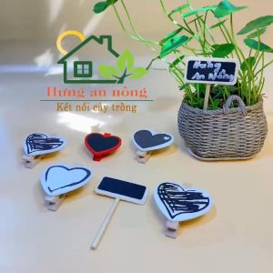 Sét 50 thẻ trụ gỗ namg tag chữ nhật dùng ghi tên giống cây trang trí chậu size mini 2x4cm