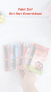 Paket 2in1 Spesial Hari Kemerdekaan Indonesia 17 Agustus Notes Agustusan Catatan Independence Day Souvenir Merdeka Merah Putih