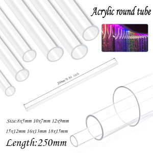 1/2/4pcs O.D 8mm~18mm High Quality Transparents Acrylic Tube Aquarium Fish Tank Water Supply Garden Pipe 250cm Long