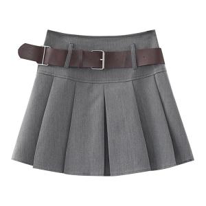 Váy Xếp Ly Xám Cạp Cao Cho Nữ Mùa Hè Cỡ Lớn Váy Ngắn Phong Cách Hàn Quốc Váy Ngắn Cạp Cao Giúp Tăng Chiều Cao Và Thon Gọn