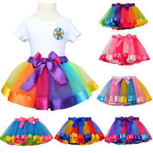 New Tutu Skirt Baby Girl Skirts: Rainbow Tulle & Princess Mini Pettiskirt