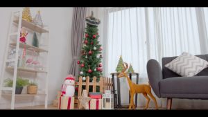NUVOX 7.5 Ft Artificial Pencil Christmas Tree Decoration 1075 Thick Branch Tips Hinged Slim Xmas Tree with Metal Stand for Indoor Outdoor Christmas Home Decor (Spruce Green)